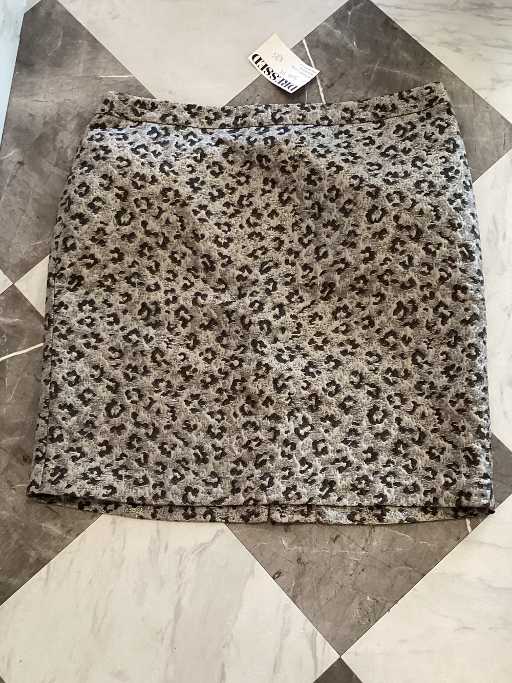 161 LOFT Leopard Print Pencil Skirt - Gray and Black